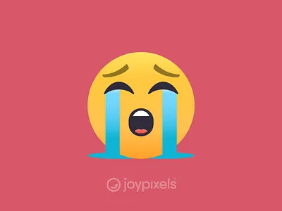 The JoyPixels Loudly Crying Face Emoji - Version 4.5 character cry crying emoji icon illustration reaction sad face smiley smiley face tears