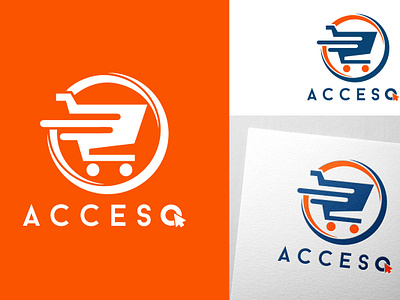 Acceso blue and white branding creative creativity logo red vector