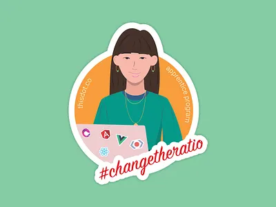 Women in tech #3 character design graphic design illustration sticker sticker design vector women in tech