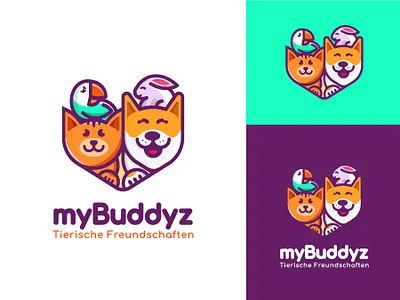 Logo for social app for pet owners animal app creative design dog cat illustration logo social app