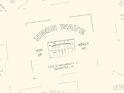 Neon Wave Stamp Design building neon wave stamp stationary