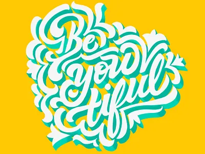 Beyoutiful 3d letters design floral design illustration lettering lettering artist lettering challenge letteringart script typography