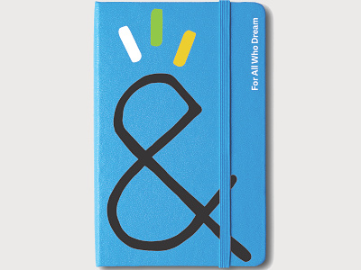Ampersand notebook ampersand blue bright design handdrawn happy notebook