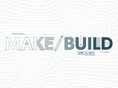 MAKE/BUILD Logo background blueprint branding build construction create creation design hackathon illustration logo make spring technology ux vector wooden