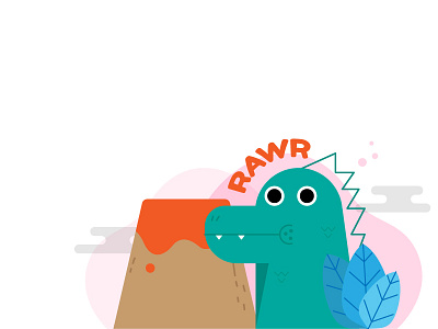 Patrick card card dinosaur illustration vector