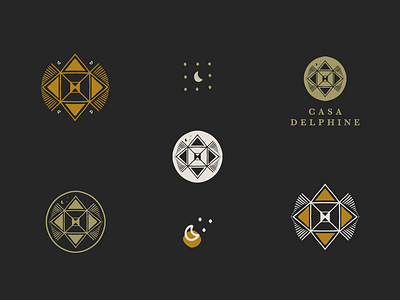 Casa Delphine Secondary Logos brand identity branding design hotel design illustration logo