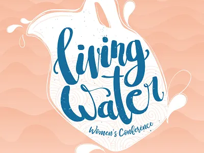 Living Water advertising bible christian church design illustration lettering vector