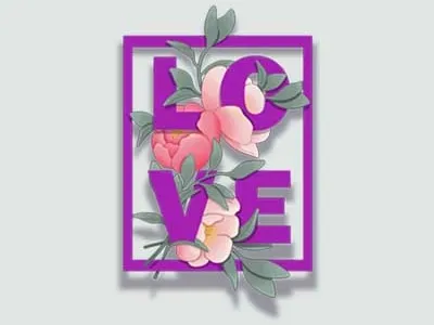Love flora flower love plant typogaphy