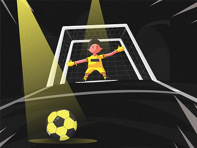 GoalKeeper ball character flat football football designs goalkeeper goalkeeper character illustration light mongolia night soccer soccer ball ui vector