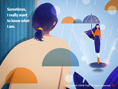Sometimes I feel confused illustration，flat