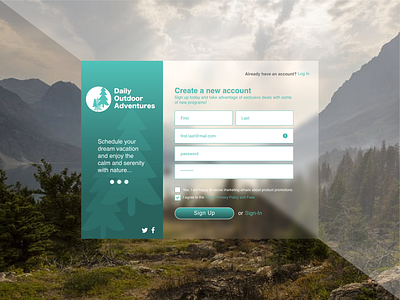 Challenge #001 - Sign Up dailyui ui userinterface
