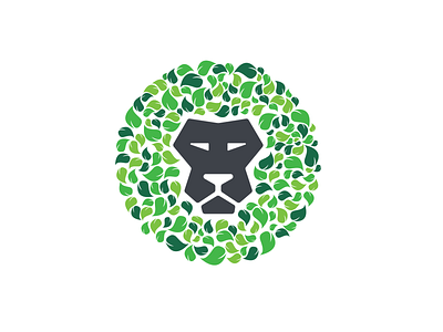Eco Lion branding eco leaf lion logo vector