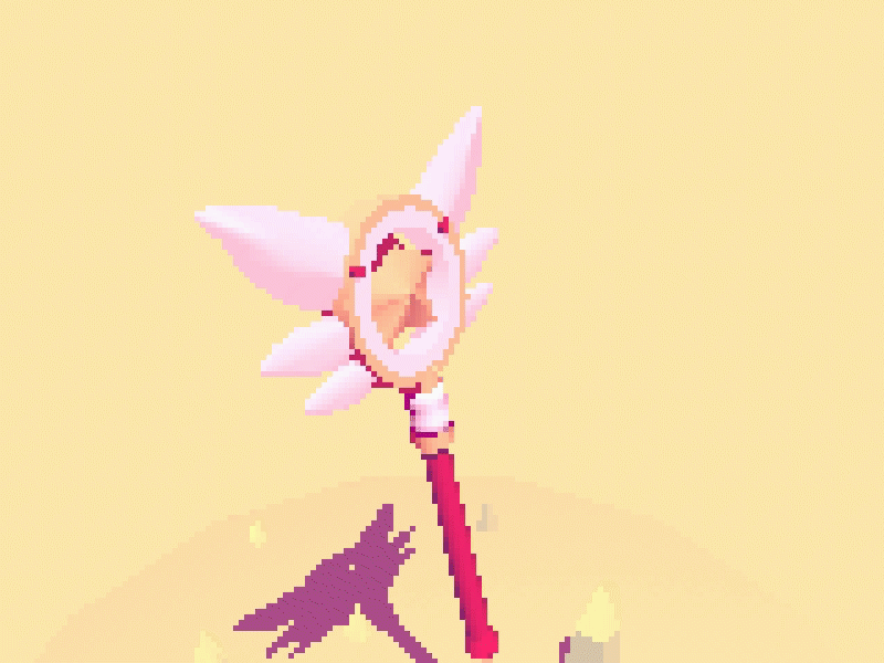 Ruby 3d anime cinema 4d fate fatestay night low poly magic wand pastel pixel animation pixel art prisma illya star wand