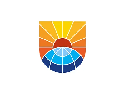 The Beginning Sunrise + Globe brand branding creative design earth globe idea identity illustration letter logo mark marks monogram negativespace sun sun logo sunrise symbol typography