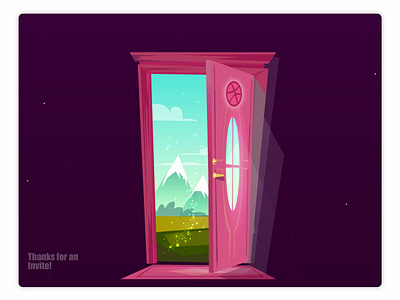 Dribbble Invite design illustration