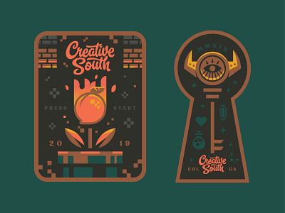 CS19 Round 2 adventure badge gaming illustration key logo mario nintendo peach powerup retro zelda