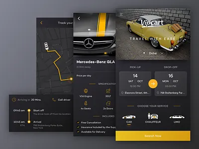 Car Booking App app black booking app car app car rental clean design flat interace ios iphone typography ui ui ux user interface experience ux