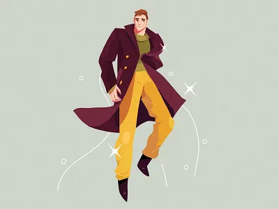 Wizard 2d art business character character design clean clothes concept art costume design director editorial fashion illustration magic men men fashion vector vera dementchouk wizard