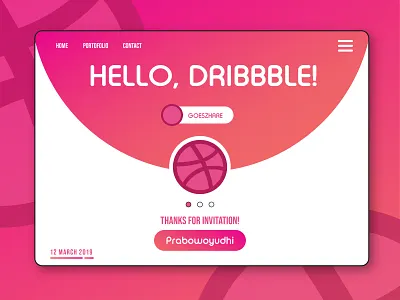 Hello, Dribbble! - It's My First Shot! debut debut shot debutshot dribbble debut dribbble invitation dribbble invite flat design gradient hello dribbble homepage design simple design ui ui design user interface user interface design ux ui design web design website