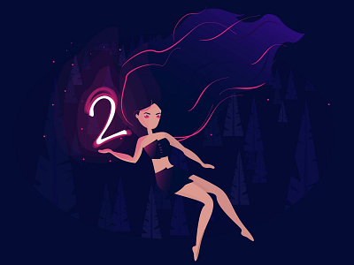 2 Dribbble invites community dribbble girl invite invite2 sexy vector witch