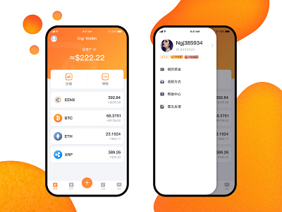Digital cryptocurrency wallets asset btc crypto data design design app interface transactions ui wallet 数字资产
