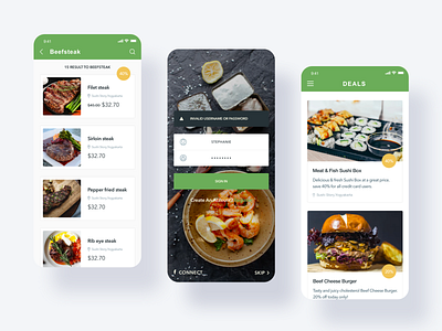 Food App. animation app design icon logo ui ux 品牌 平面 插图 设计