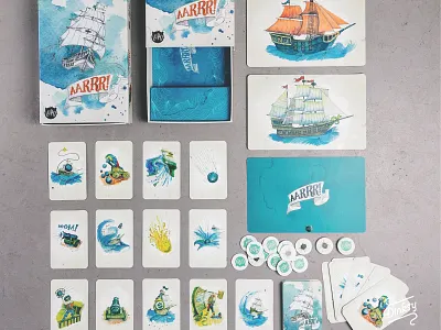 Card Game "Aarrr!" art card game dinksy drawing game graphic illustration illustrations product sea watercolor watercolors art