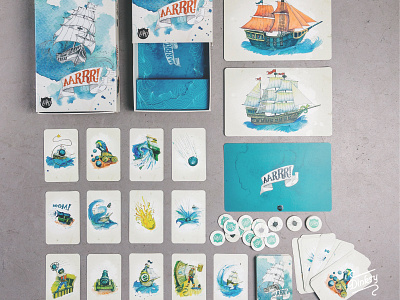 Card Game "Aarrr!" art card game dinksy drawing game graphic illustration illustrations product sea watercolor watercolors art