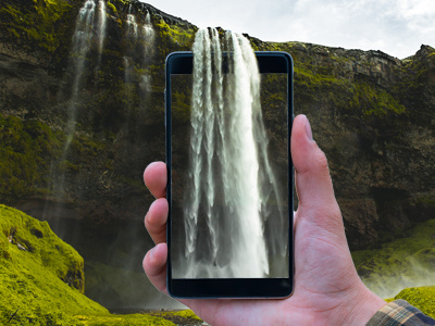 Waterfalls device photo photo manipulation photo montage waterfalls