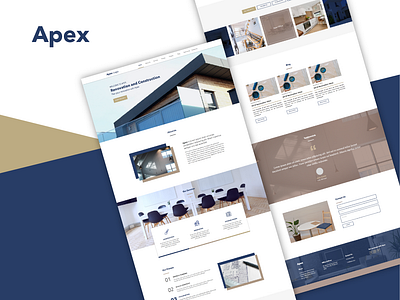 Apex Renovation & Construction Landing Page Design illustrator landing page landing page concept landing page design ui design ui designer web design web designer