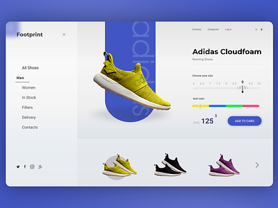 Adidas E-Commerce Concept adidas adobe photoshop adobe xd brand color picker concept design e card e commerce experience design inspiration shoe shop slider user center design user experience user inteface ux ui design web design