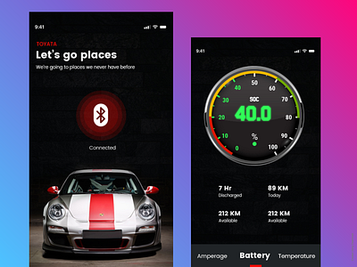 Car Battery Tester amperage android app battery bluetooth car connectivity design app ios temperature tester ui ux