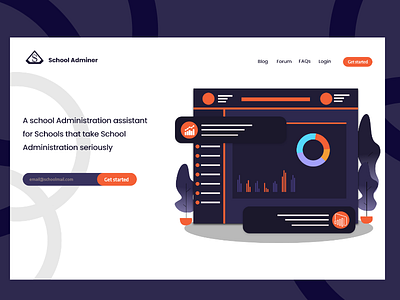 School Adminer adobe xd design landing page ui uiux web design