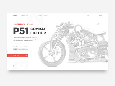 confederate motors landing page concept bike bike ride concept design home landing page moto motobike promo site