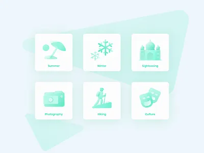 Travel Icons app design green icons illustration kyran leech sketch travel ui vector