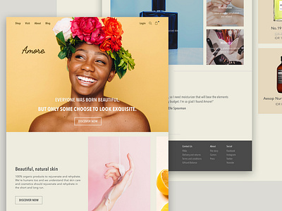 #WebExploration - Amore Cosmetic Landing Page beauty cosmetic design ecommerce fashion landing page make up ui ux website