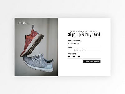 Sign Up Page - Daily UI #001 daily 100 daily ui daily ui 001 register shoes sign up