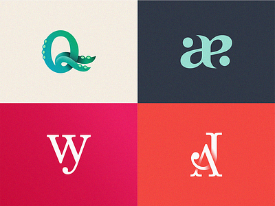 Hi guys! My selection of monograms. brand design icon illustration logo monograms selection symbol