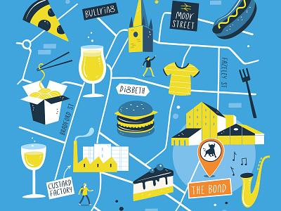 Independent Birmingham Festival poster birmingham drink festival festival poster food food festival illustration map maps poster vector