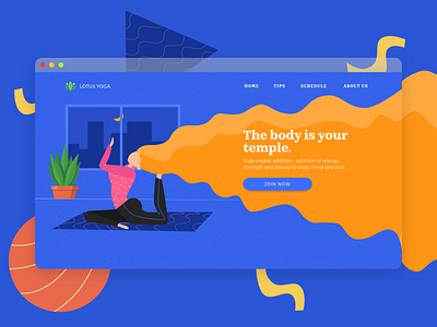 Yoga Illustration web design design illustration landing page sketch app ui ui design vector web web design yoga yoga webpage