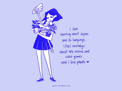 likes anime cartoon character character design drawing illustration japan pastel pastel colors plants portrait self portrait video games