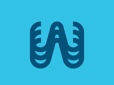 W Monogram brand design branding design fat lines letter w lettermark logo logo design logo design branding logomark mark monogram w waves