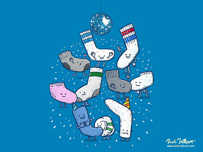 Lost Sock Party dancing disco ball illustration lost lost socks party socks