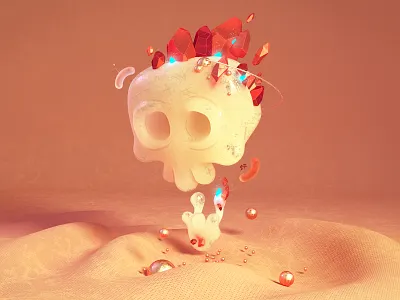 Crystal Skull 3d artdirection calavera cinema4d crystal dead glass illustration minimal pantone sculpt simple skull zbrush