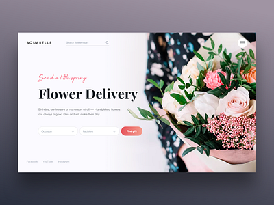 Flower Delivery concept dailyui delivery flowers inspiration landing landing design landing page landing page concept typogaphy ui