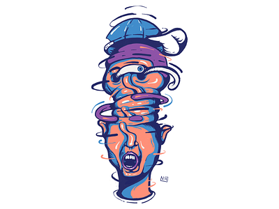 Twisted Mind art cartoon cmyk color palette concept design digital art doodleart eggplant graphic design illustration illustrator mind photoshop pop rgb sketch street art twisted vector