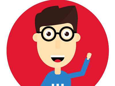 Hello Dribbble ! avatar design flat illustration illustrator red vector