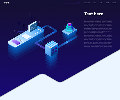 Isometric landing connections data illustration isometric isometry landing landingpage ui vector web