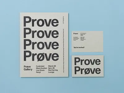 Prove Fundraiser gallery minimal post card poster posters print prove screen print screen printing type typography