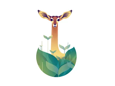 Deer Series - Gerenuk adobe animal animal art deer deers gerenuk illustration illustrator series vector illustration